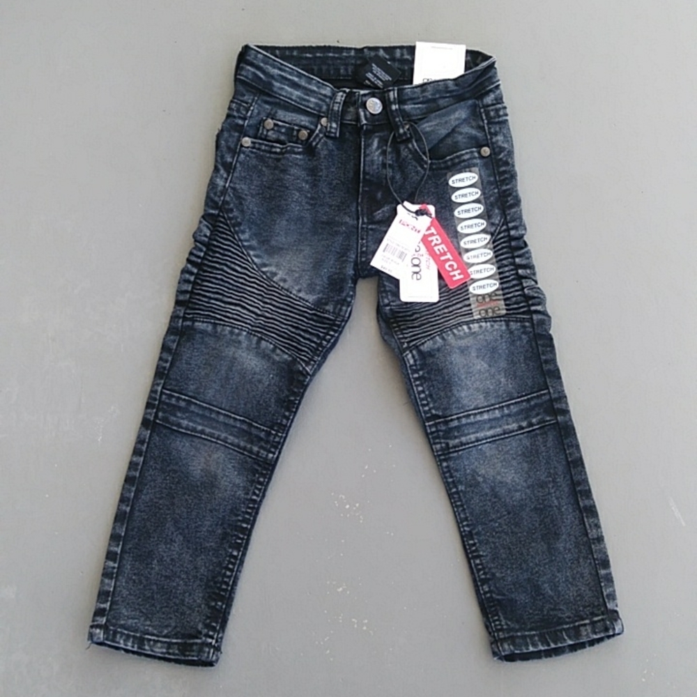 Girls Black Moto Jeans Size 5